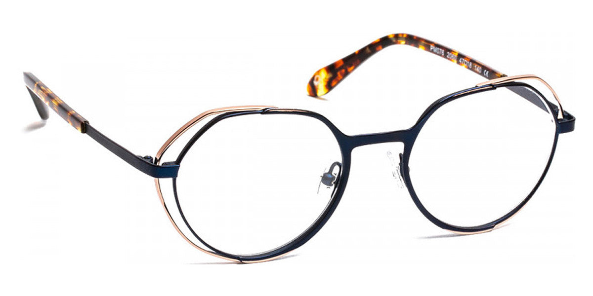 J.F. Rey® PM076 JFR PM076 2060 47 - 2060 Satin Navy/Shiny Pink Gold Eyeglasses