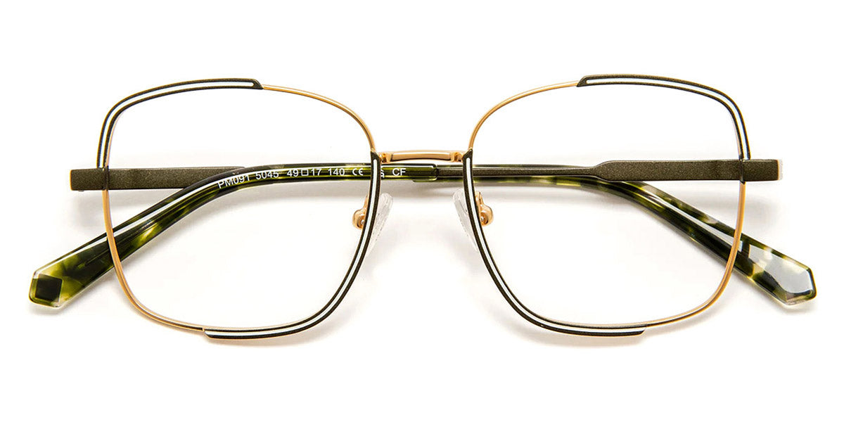 J.F. Rey® PM091 JFR PM091 5045 49 - 5045 Satin Gold/Khaki/White Eyeglasses