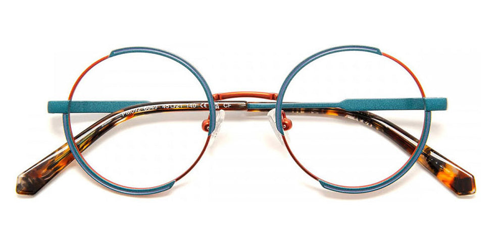 J.F. Rey® PM092 JFR PM092 6049 45 - 6049 Orange/Duck Green/Light Blue Eyeglasses