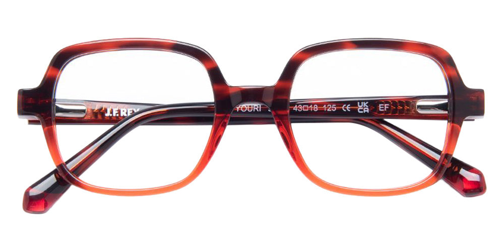 J.F. Rey® Youri Square Eyeglasses - Red Tortoiseshell
