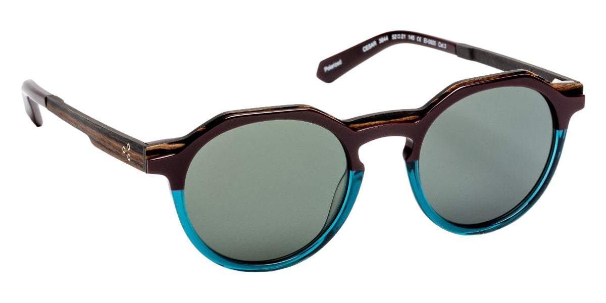 J.F. Rey® Cesar Sunglasses - 3844 - Burgundy/Teal Blue