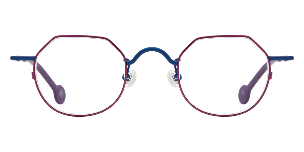 L.A. Eyeworks® Dink Geometric Eyeglasses - 463471 Deep Eggplant w/ Navy