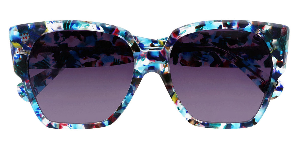 Lafont Paris Women’s Metal Frame Sunglasses with Blue Lenses Jean Lafont Eyeglasses Indigo 380 Leopard Print&black Half  main image 4