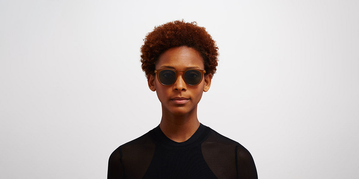 Mykita® LAHTI MYK LAHTI C99 Brown Dark Brown/Glossy Gold / Polarized Pro Green 15 50 - C99 Brown Dark Brown/Glossy Gold / Polarized Pro Green 15 Sunglasses
