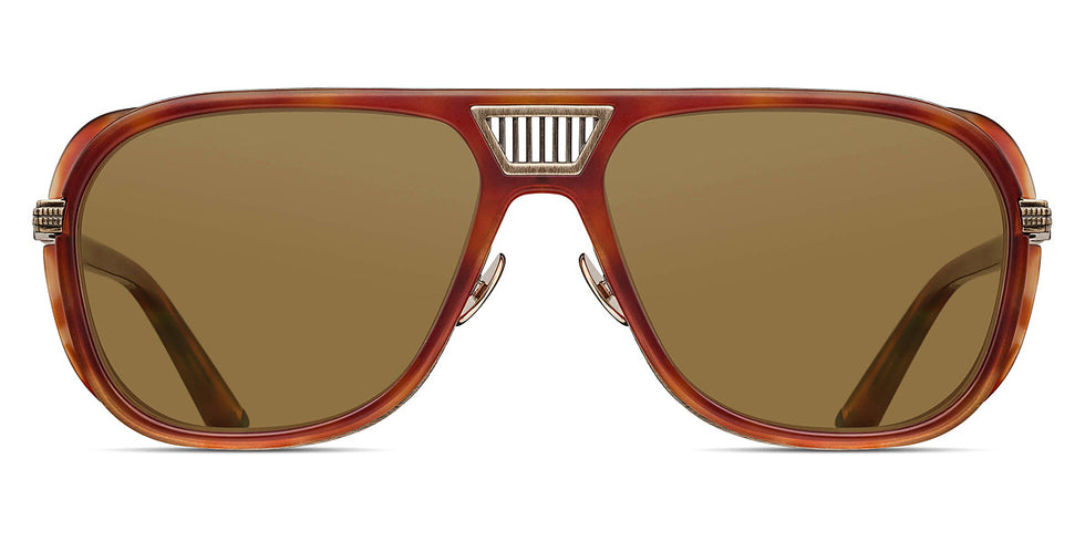 Matsuda® M3023-V2 MTD M3023-V2 Antique Gold/Matte Demi/Brown 55 - Antique Gold/Matte Demi / Brown Sunglasses