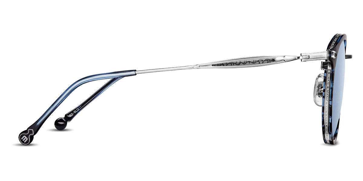 Matsuda® M3114 MTD M3114 Brushed Silver/Blue Demi/Cobalt Blue 50 - Brushed Silver/Blue Demi / Cobalt Blue Sunglasses