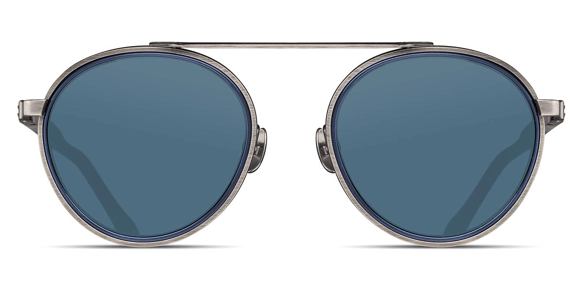 Matsuda® M3125 MTD M3125 Antique Silver/Navy/Blue Gray 49 - Antique Silver/Navy / Blue Gray Sunglasses
