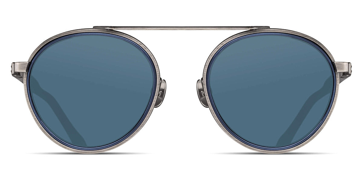 Matsuda® M3125 MTD M3125 Antique Silver/Navy / Blue Gray 49 - Antique Silver/Navy / Blue Gray Sunglasses