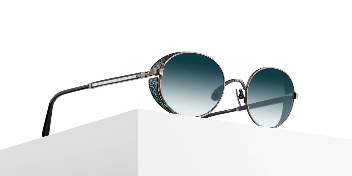 Matsuda® M3137 MTD M3137 Antique Silver/Blue Lacquer / Blue Gradient 51 - Antique Silver/Blue Lacquer / Blue Gradient Sunglasses