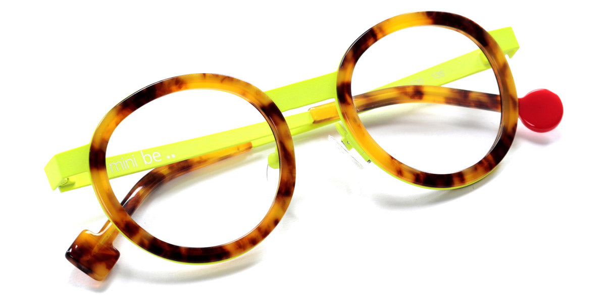 Sabine Be® Mini Be Lucky SB Mini Be Lucky 690 43 - Shiny Tortoiseshell / Neon Yellow Satin Eyeglasses