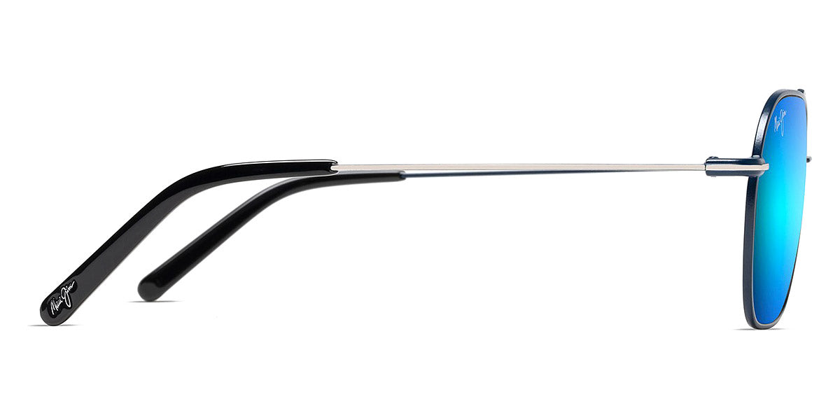 Maui Jim® Mano MJI B877-03 57 - Dark Navy With Silver Stripe/Blue Hawaii Sunglasses