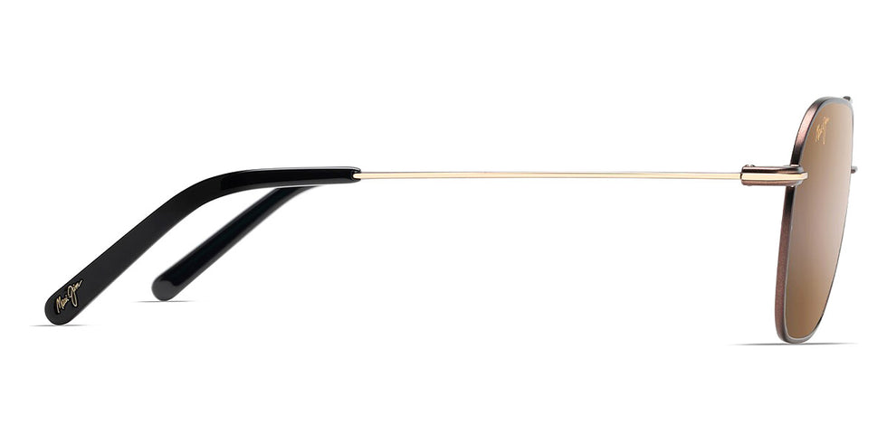 Maui Jim® Mano MJI H877-01 57 - Dark Brown With Gold Stripe/HCL Bronze Sunglasses