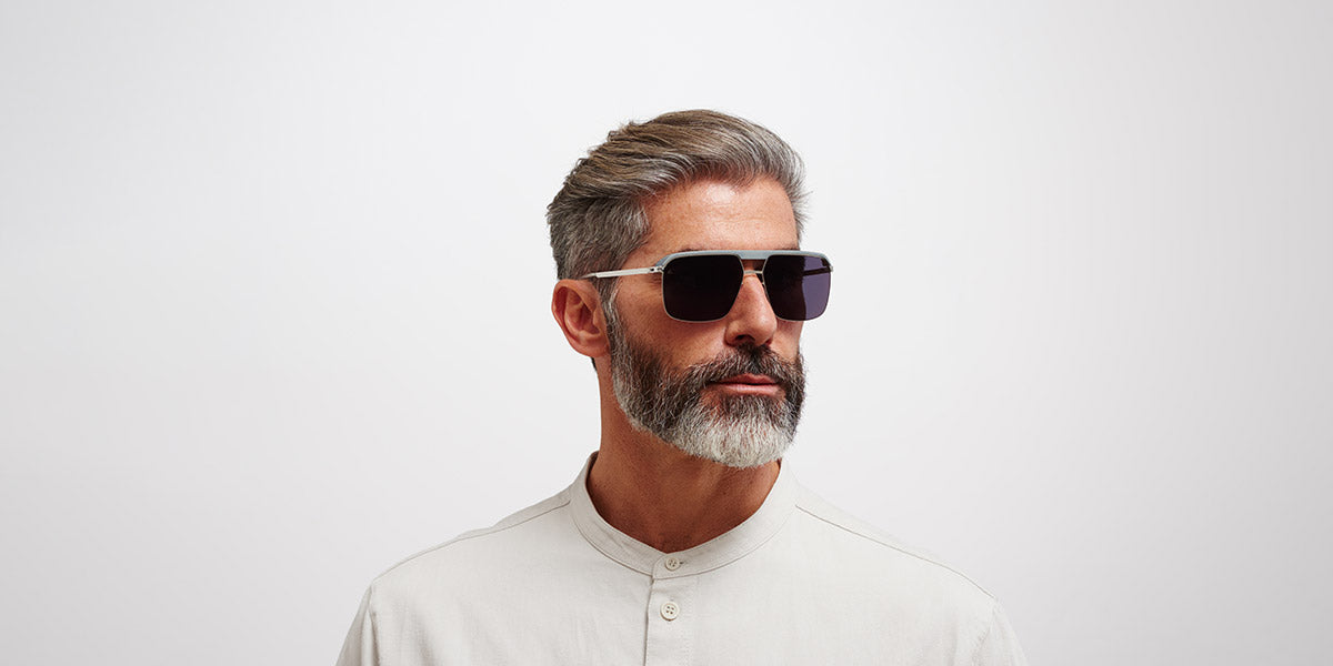 Mykita® ML03 MYK ML03 MH53 Mouse Grey/Shiny Silver / Leica Black Solid 60 - MH53 Mouse Grey/Shiny Silver / Leica Black Solid Sunglasses