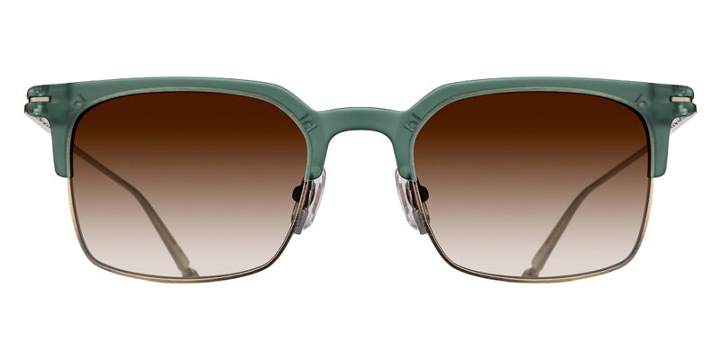 Matsuda® M2075 Sunglasses - Matte Bottle Green/Antique Gold/Brown Gradient