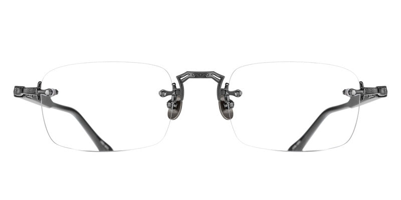 Matsuda® M5009 MTD M5009 Ruthenium/Matte Black 52 Eyeglasses - Ruthenium/Matte Black/Geometric Clear Lens