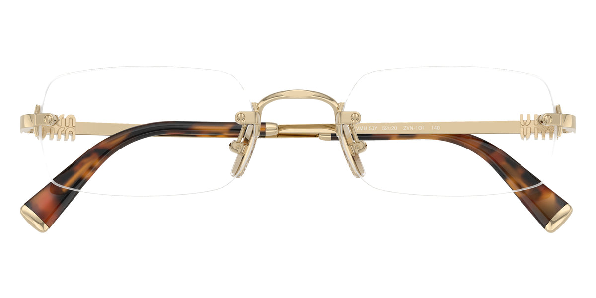 Miu Miu® MU 50YV Eyeglasses MU 50YV ZVN1O1 52 - Pale Gold