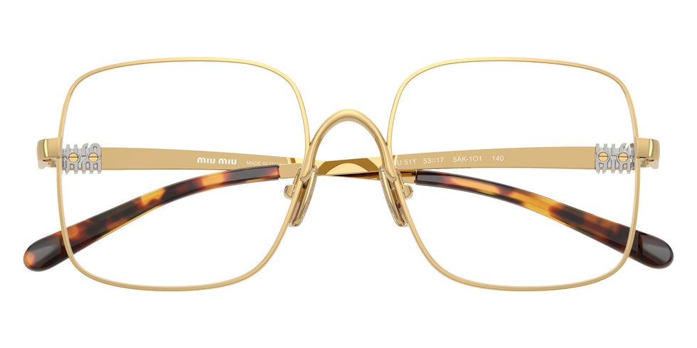 Miu Miu® MU 51YV Eyeglasses MU 51YV 5AK1O1 53 - Gold