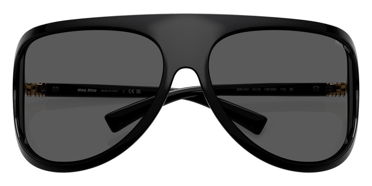 Miu Miu® MU A01S Sunglasses MU A01S 1AB5S0 75 - Black