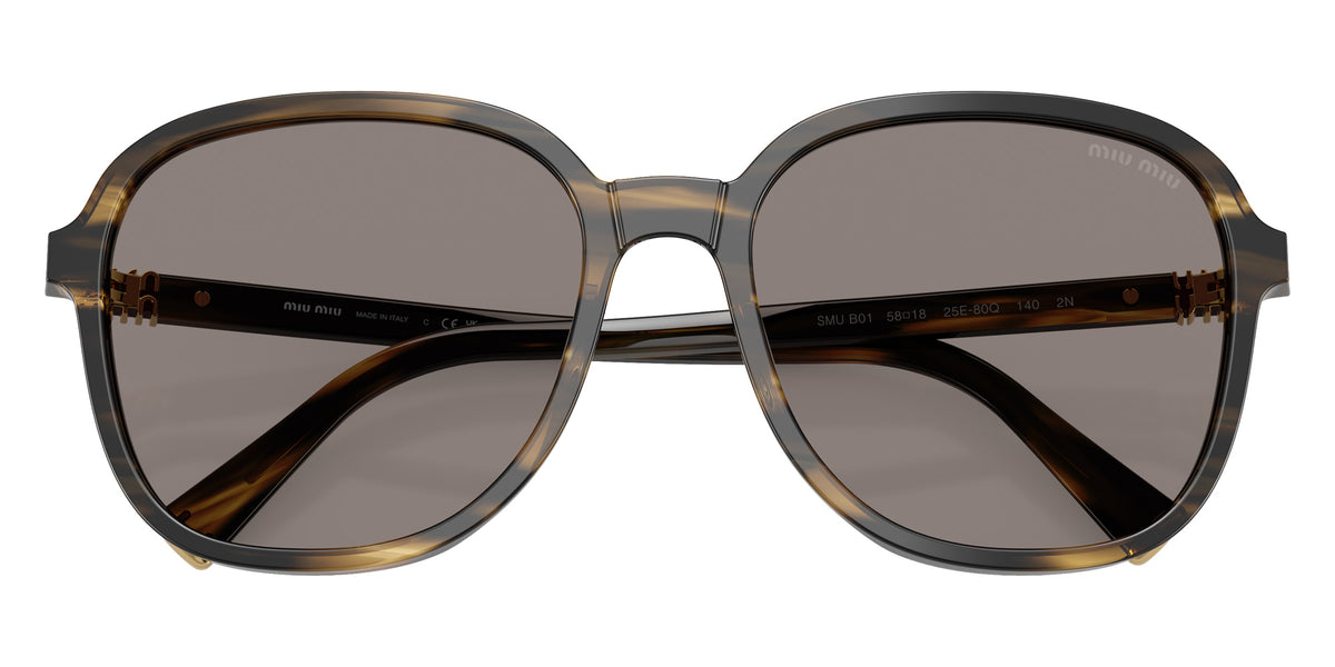 Miu Miu® MU B01S Sunglasses MU B01S 25E80Q 58 - Striped Loden