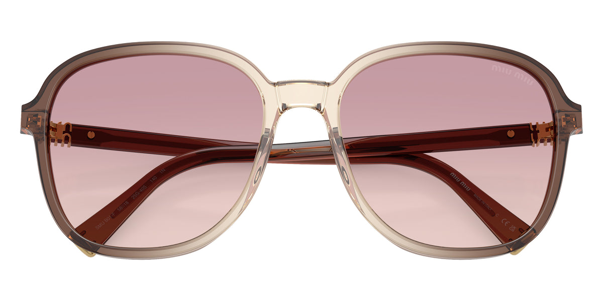 Miu Miu® MU B01SF Sunglasses MU B01SF 25G40S 58 - Brown Transparent