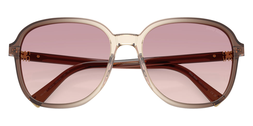 Miu Miu® MU B01SF Sunglasses MU B01SF 25G40S 58 - Brown Transparent