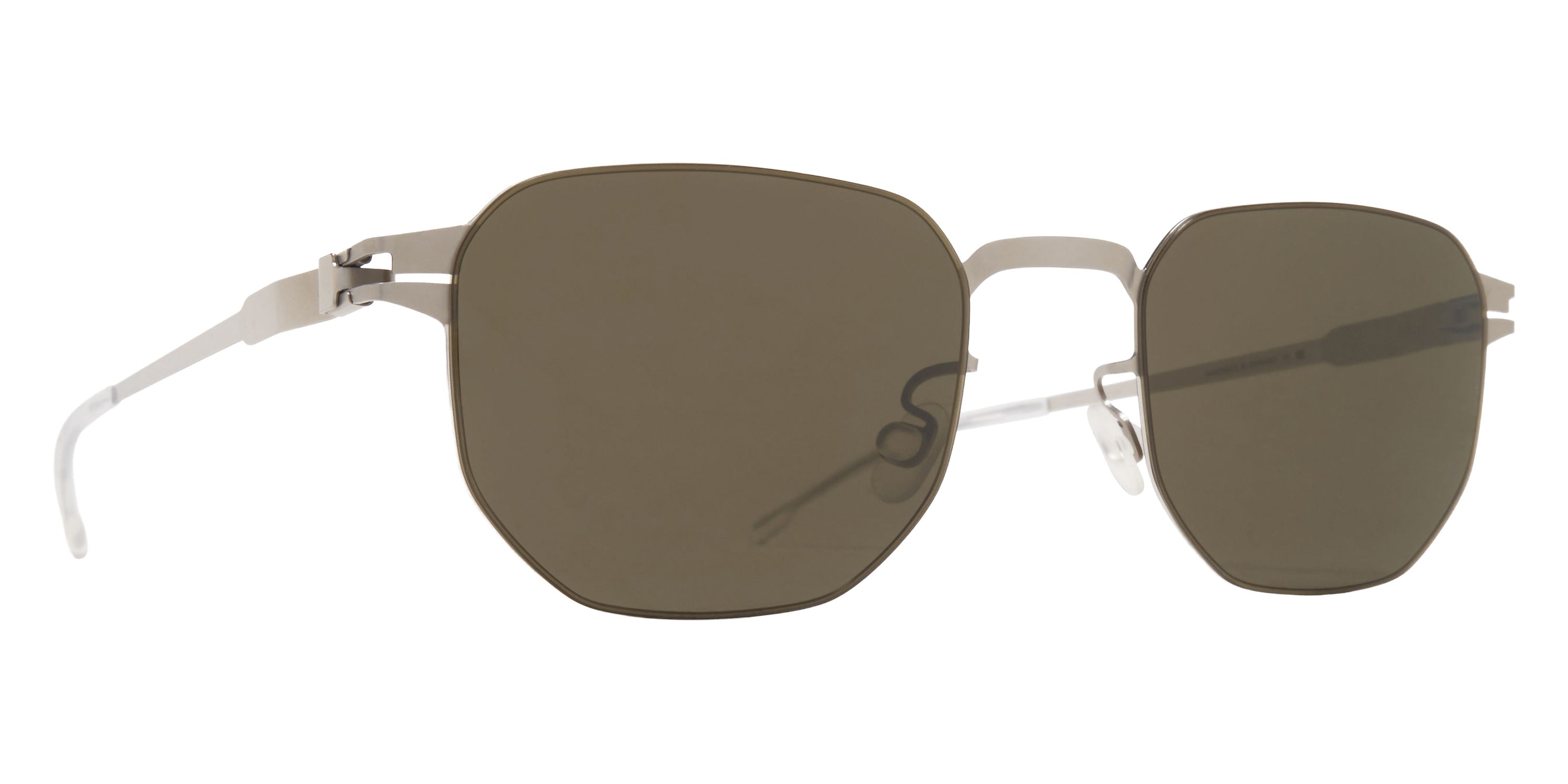 Mykita® BIJAN Sunglasses MYK BIJAN Cashmere Silver/Shiny Silver/Rawbrown Solid CAT3 50 - Cashmere Silver/Shiny Silver/Rawbrown Solid (CAT3)