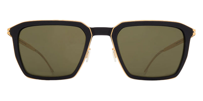 Mykita® EMBERS MYK EMBERS 10089246 - MH7-Pitch Black/Glossy Gold/Rawgreen Solid Sunglasses