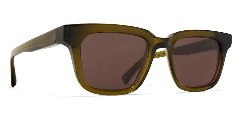 Mykita® LAMIN MYK LAMIN C158 Peridot/Shiny Silver/Brown Solid 47 - C158 Peridot/Shiny Silver/Brown Solid Sunglasses