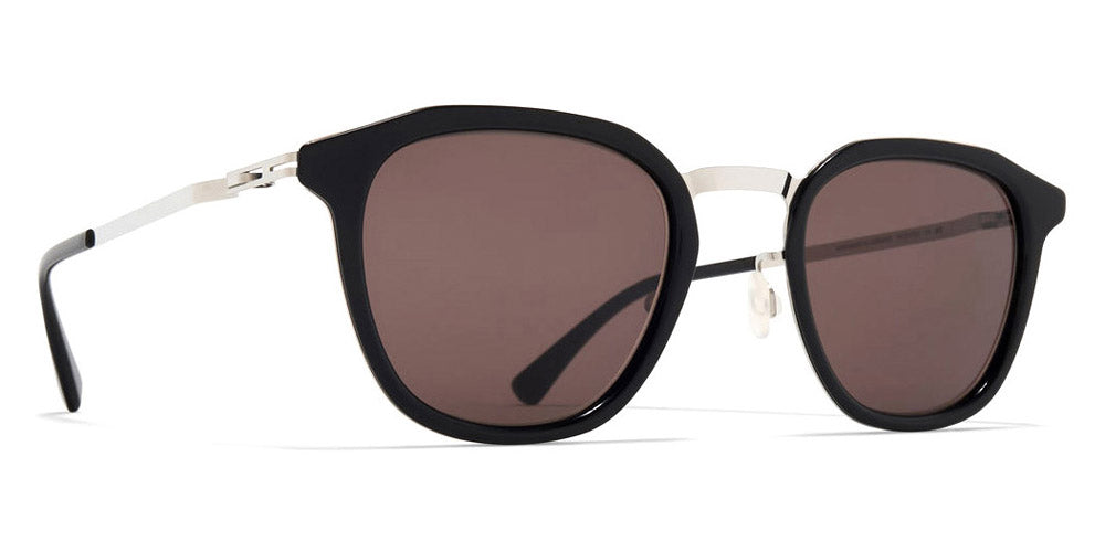 Mykita® PAVI MYK PAVI A81 Shiny Silver/Black/Brown Solid 46 - A81 Shiny Silver/Black/Brown Solid Sunglasses
