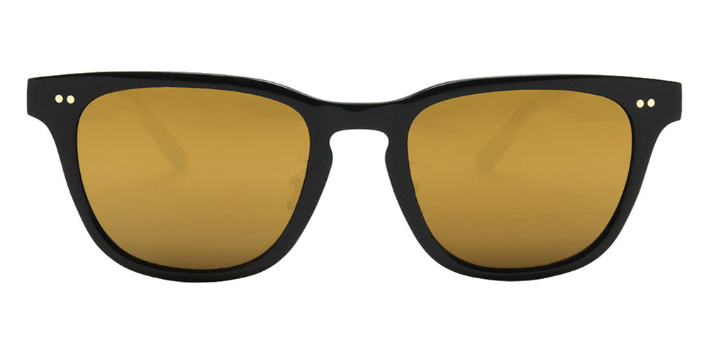 Native Ken® Bank Sun - Shiny Black/12k Hinges/Solid Gold Mirrored Sunglasses