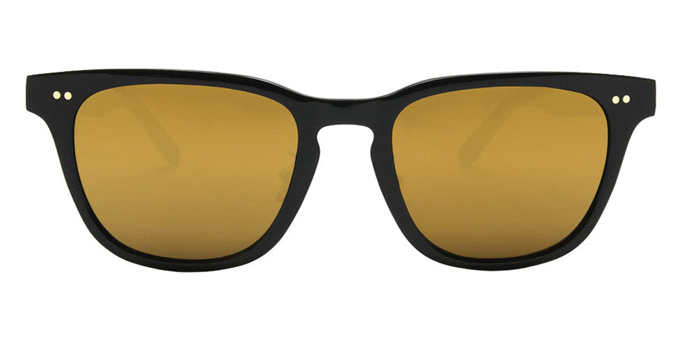 Native Ken® Bank Sun - Shiny Black/12k Hinges/Solid Gold Mirrored Sunglasses