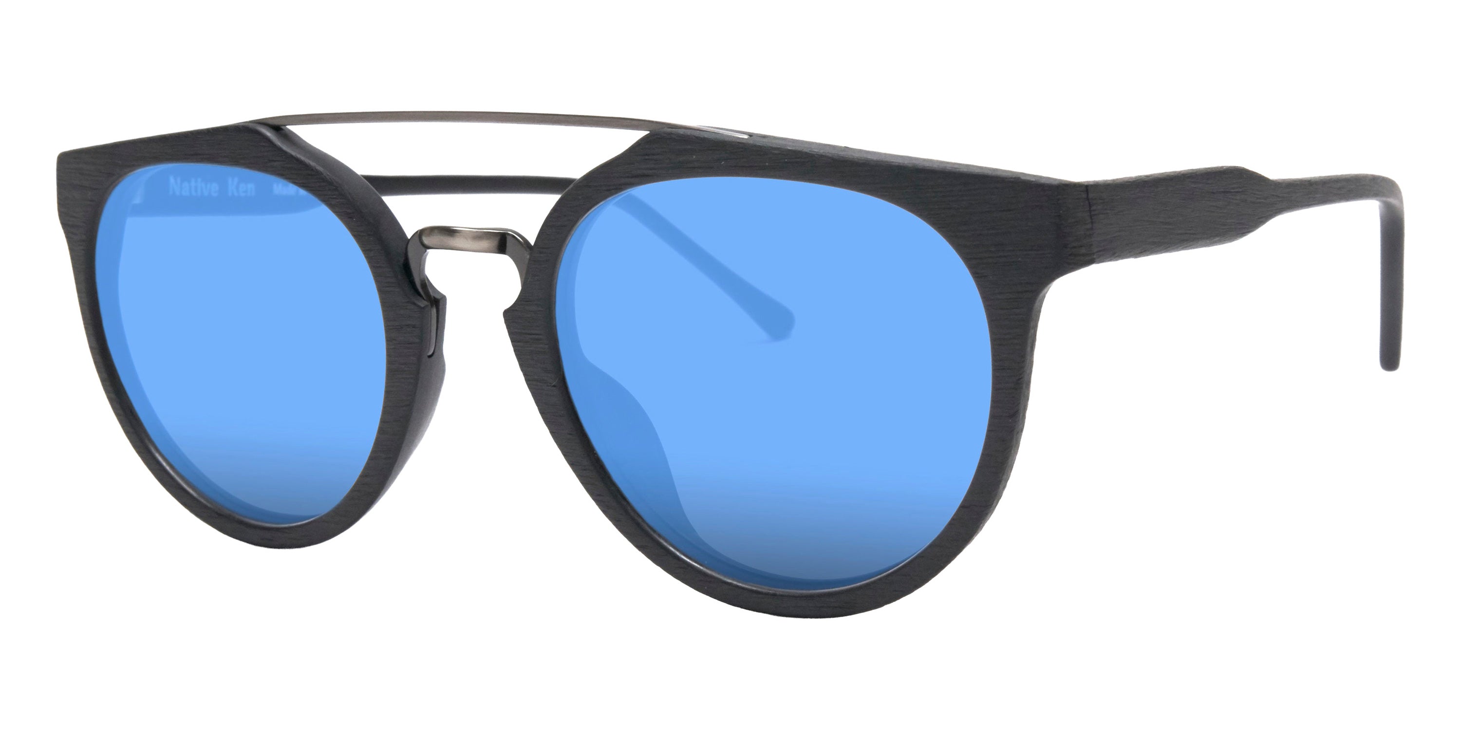 Native Ken® Beekman Sun - Matte Black/Blue Mirrored Polarized Sunglasses