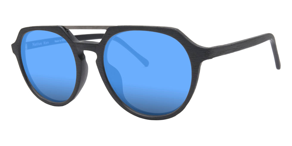 Native Ken® Fulton Sun - Matte Black/Blue Mirrored Polarized Sunglasses