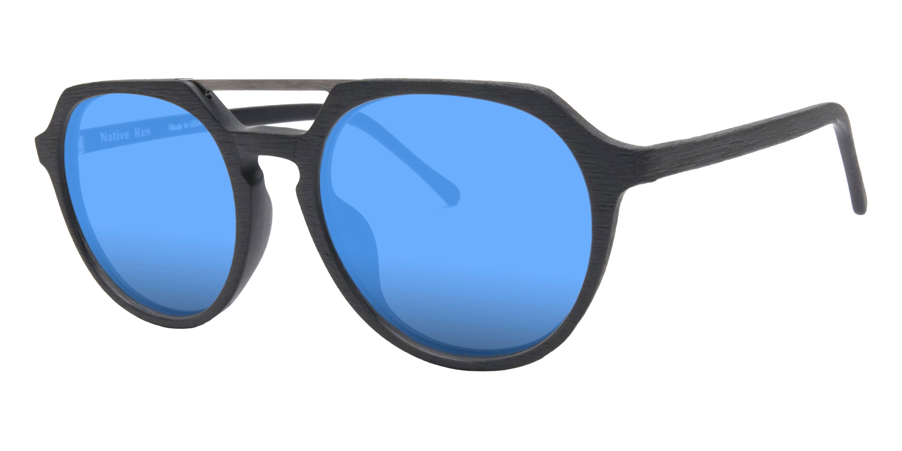 Native Ken® Fulton Sun - Matte Black/Blue Mirrored Polarized Sunglasses