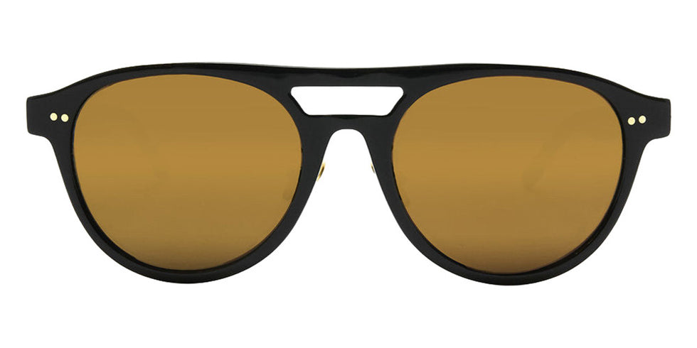 Native Ken® Hudson Sun - Hudson Shiny Black/12k Hinges/Solid Gold Mirrored Sunglasses