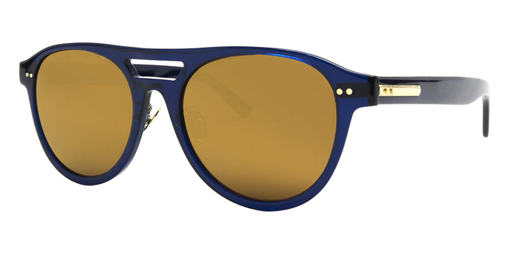 Native Ken® Hudson Sun - Translucent Cobalt Blue/12k Hinges/Solid Gold Mirrored Sunglasses