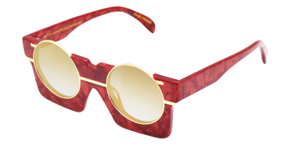 Native Ken® Octavius Marsion x Native Ken Buckhead Sun - Crimson Marble/Gold Mirrored 47 Sunglasses
