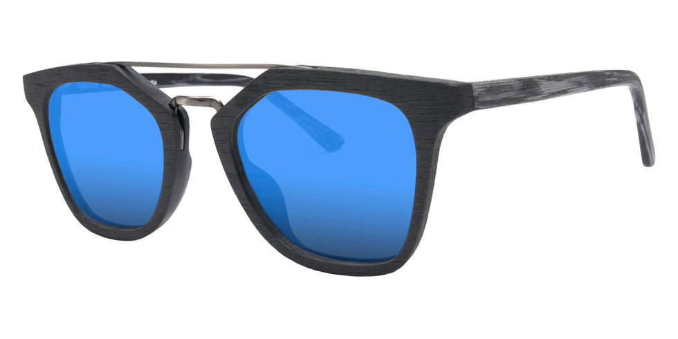 Native Ken® Park Row Sun - Matte Black/Grey/Blue Mirrored Polarized Sunglasses