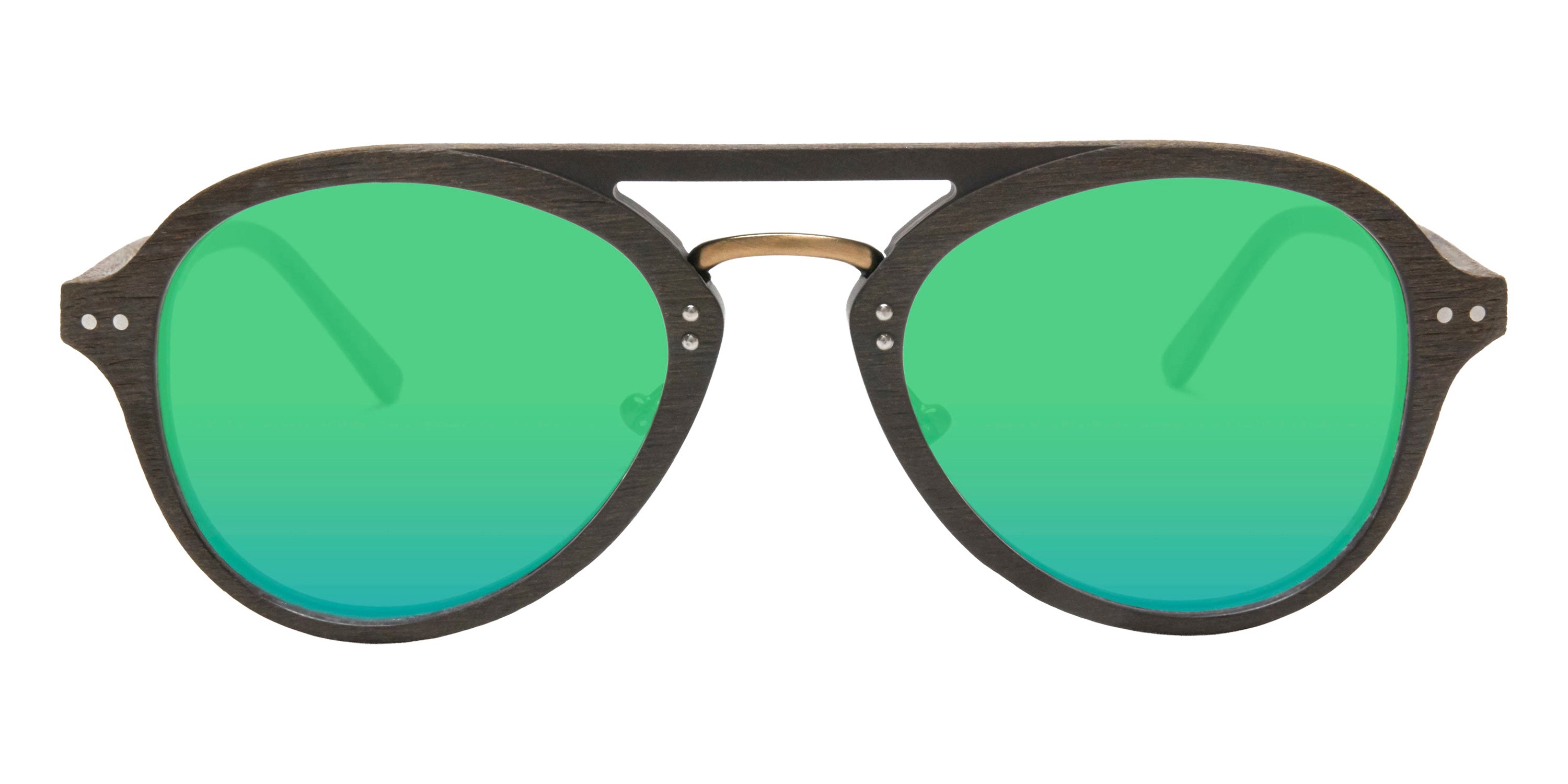 Native Ken® Reade Sun - Chestnut/Green Mirrored Polarized Sunglasses