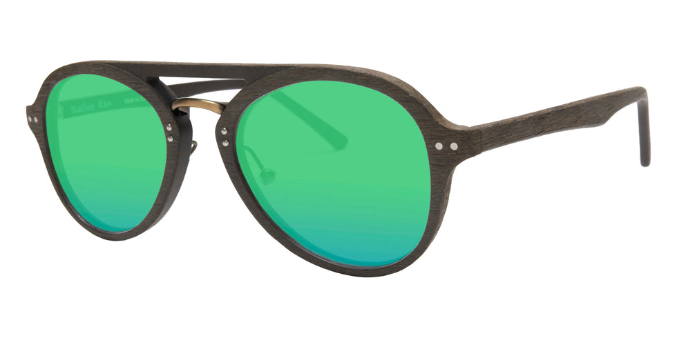 Native Ken® Reade Sun - Chestnut/Green Mirrored Polarized Sunglasses