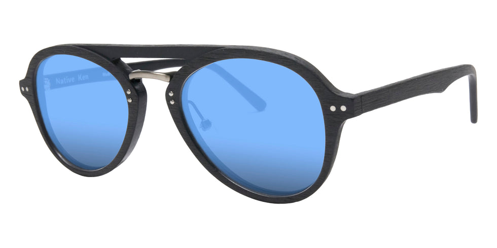 Native Ken® Reade Sun - Matte Black/Blue Mirrored Polarized Sunglasses