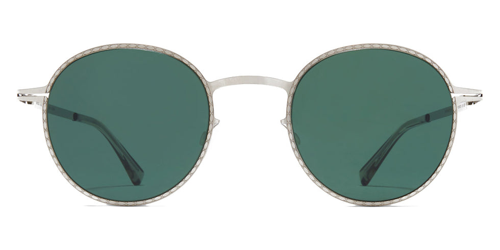 Mykita® NIS MYK NIS Shiny Silver / Dark Green Solid 46 - Shiny Silver / Dark Green Solid Sunglasses