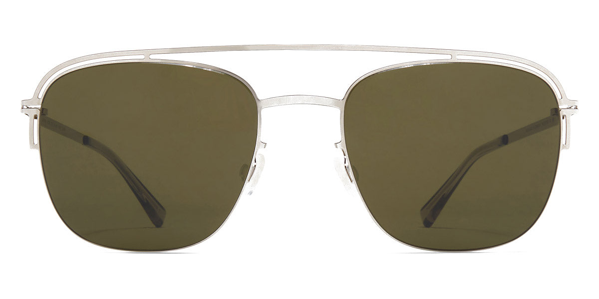Mykita® NOR MYK NOR Shiny Silver / Raw Green Solid 52 - Shiny Silver / Raw Green Solid Sunglasses
