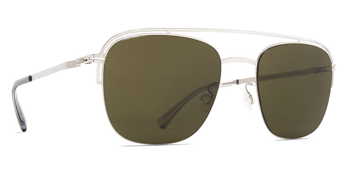 Mykita® NOR MYK NOR Shiny Silver / Raw Green Solid 52 - Shiny Silver / Raw Green Solid Sunglasses