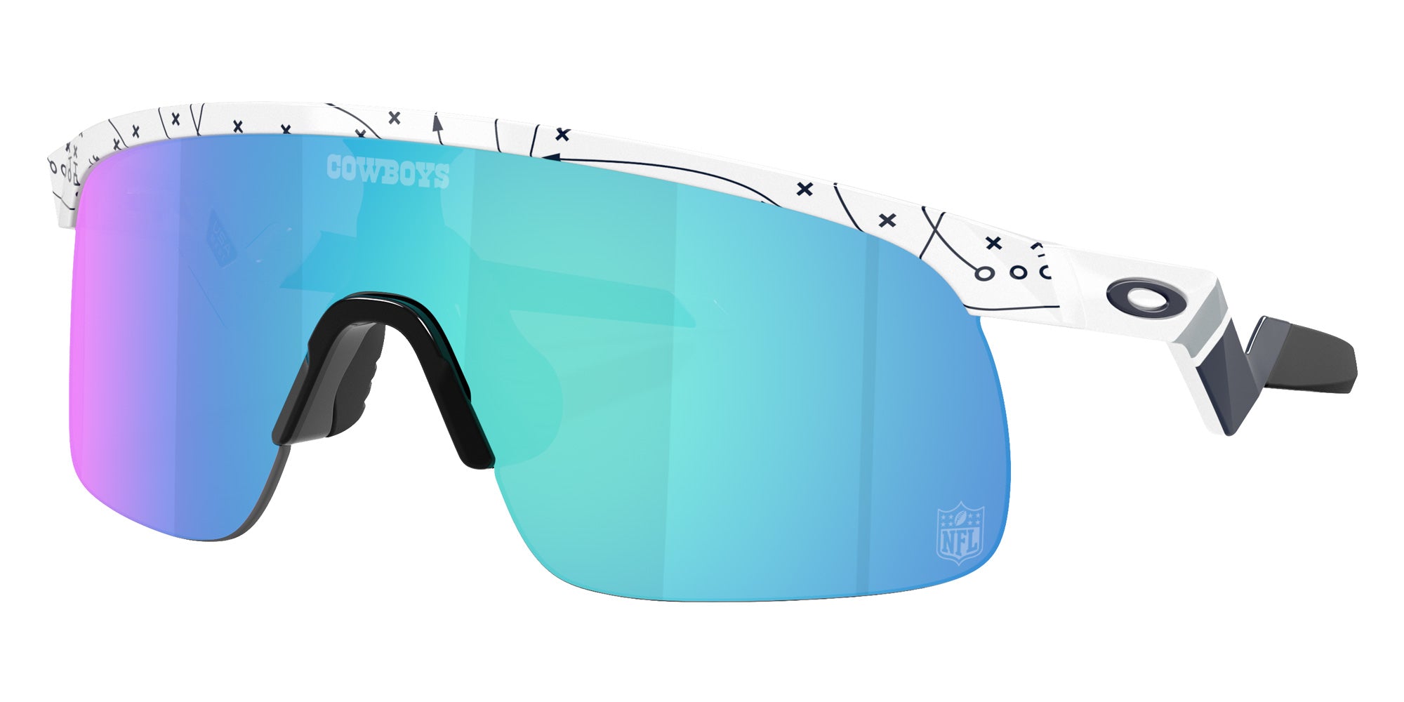 Oakley® OJ9010 RESISTOR OJ9010 901036 23 Sunglasses - White / Prizm Sapphire Mirrored