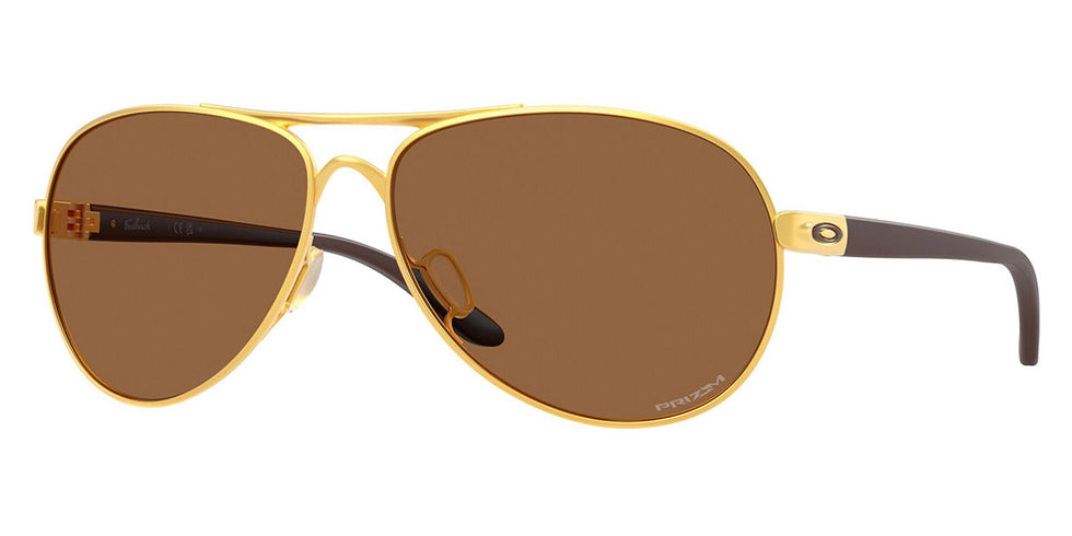 Oakley® OO4079 Feedback OO4079 407951 59 - Satin Gold/Matte Grenache / Prizm Bronze Sunglasses