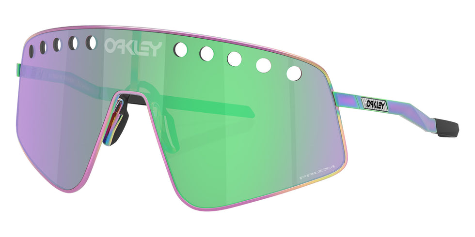 Oakley® OO6025 SUTRO TI SWEEP OO6025 602505 38 Sunglasses - Polished Oil Slick / Prizm Road Jade Mirrored