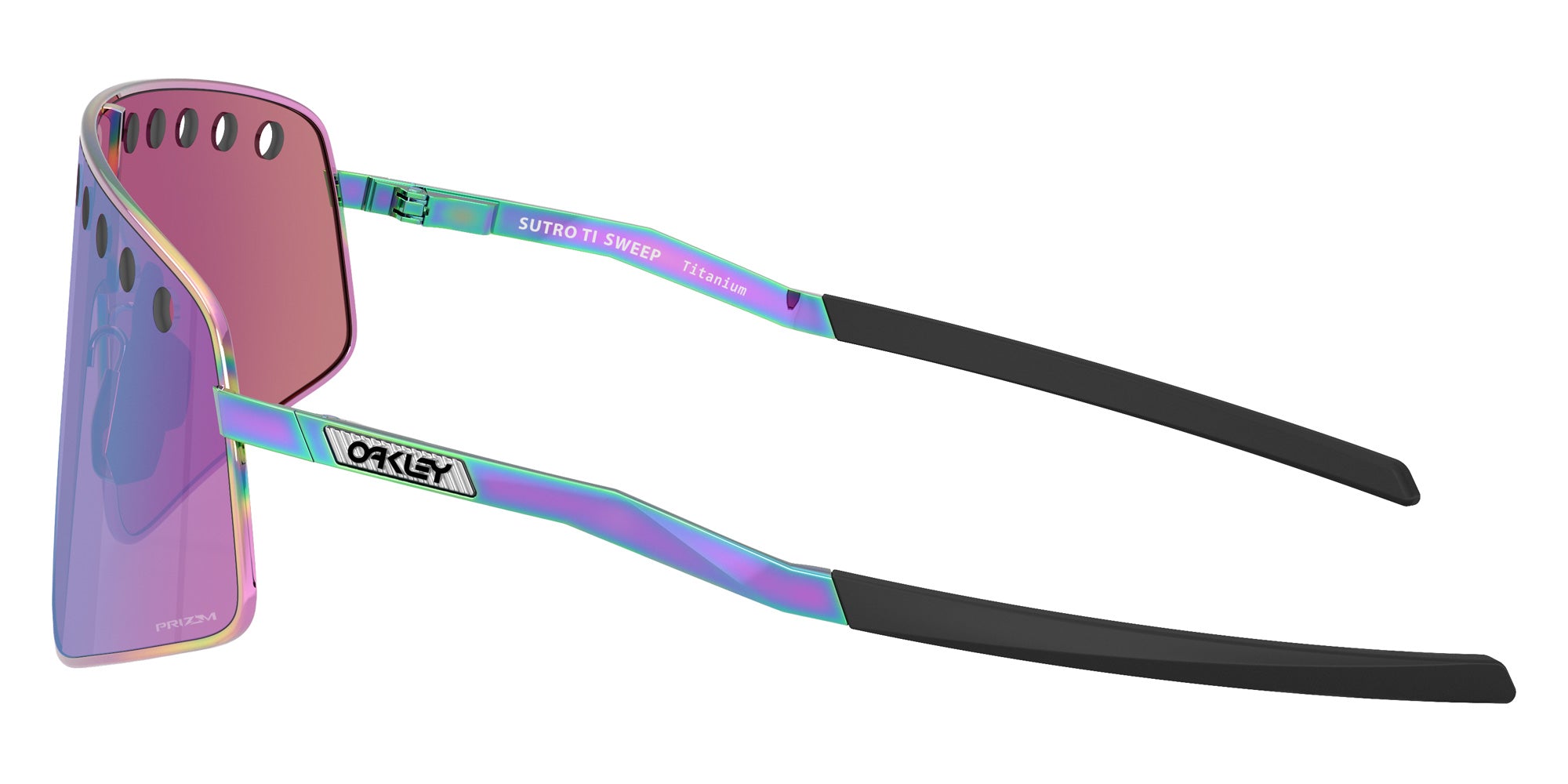 Oakley® OO6025 SUTRO TI SWEEP OO6025 602505 38 Sunglasses - Polished Oil Slick / Prizm Road Jade Mirrored