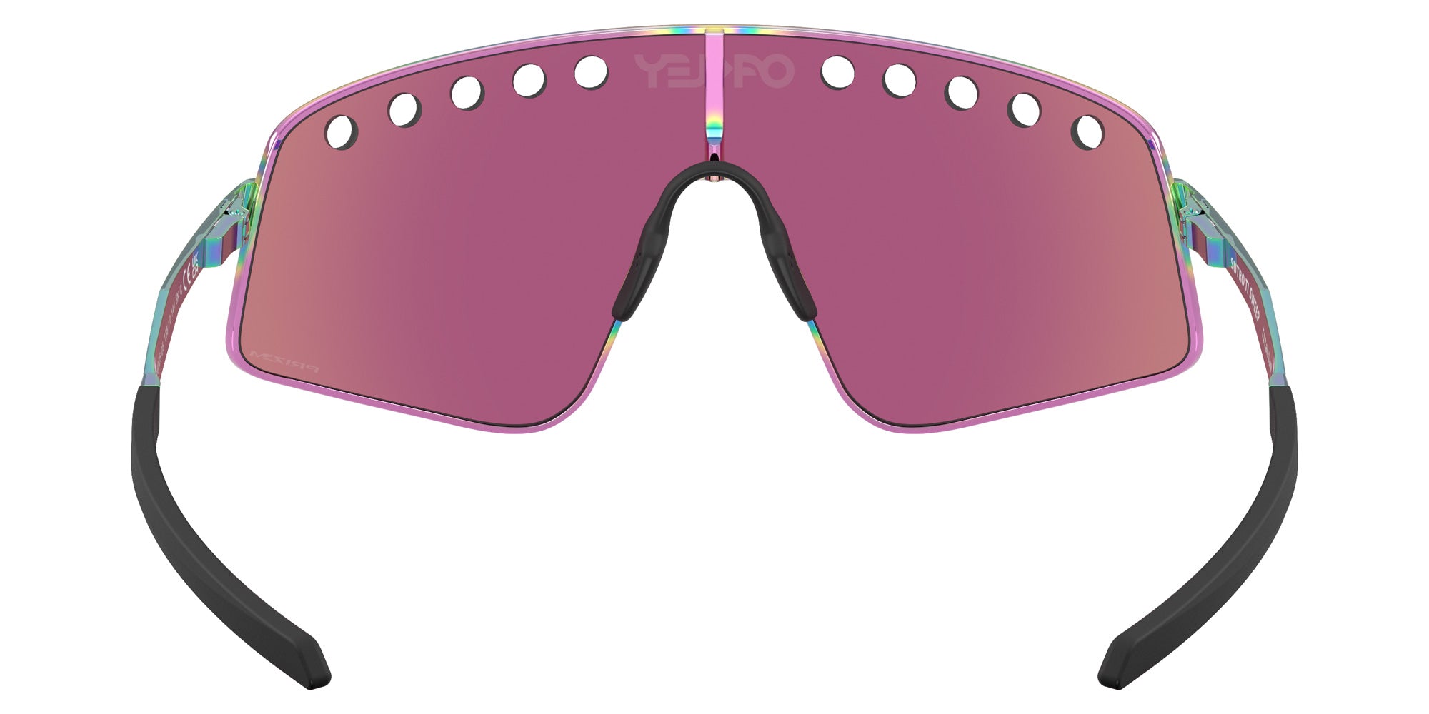 Oakley® OO6025 SUTRO TI SWEEP OO6025 602505 38 Sunglasses - Polished Oil Slick / Prizm Road Jade Mirrored
