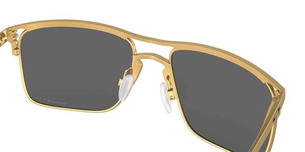 Oakley® OO6048 HOLBROOK TI OO6048 604807 57 Sunglasses - Satin Gold / Prizm Black Polarized Mirrored 604807
